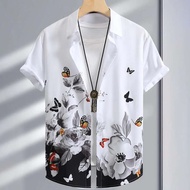 New Havaianas Shirts For Men 3d Floral & Butterfly Print High Quality Men'S Clothing Beach Party Shi