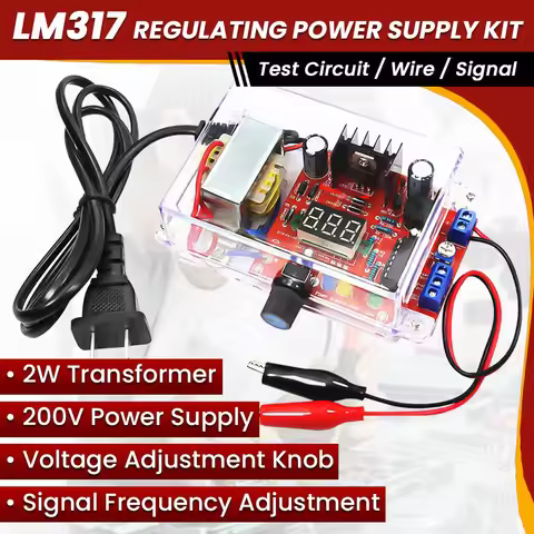 PCB Board Electronic kits DIY Kit LM317 Adjustable Regulated Voltage 110V 220V to 1.25V-12.5V Step-d