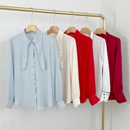 E7018 Autumn New Style Rabbit Ears Ladies Loose Casual Button-Up Shirt