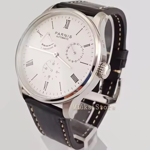 Parnis 42mm Fashion Simple Mans Watches White dail Calendar Sea gull 1780 Power Reserve Movement Men