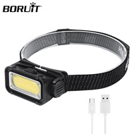 BORUiT K371 LED Headlamp Red Light 180° Rotation Waterproof Type-C Rechargeable Battery Indicator Ca
