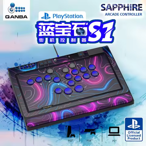 QANBA SAPPHIRE S1 Leverless Controller Arcade Game Controller Fightstick For PC/ PS4 / PS5/Steam (Fi