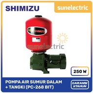 Shimizu Pc-268 Pompa Air Sumur Dalam + Tangki 250W Daya Hisap 30 Meter