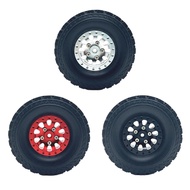 Metal Upgrade 4pcs Wheel Hub & Tires for 4WD RC Cars Compatible with MN 1/12 WPL 1/16 JJRC & FY | RC
