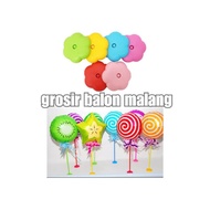 Based stand stick foil balloon stick bouquet support pvc balloon stick