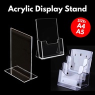A5 A4 Tabletop transparent acrylic display paper holder brochure magazine display rack acrylic pocke