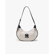MLB - Basic Canvas Women's Semicircle Shoulder Bag 3ABQB016N-50IVS