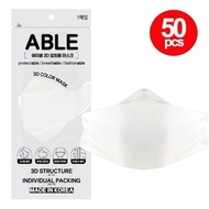 ABLE 3D Korea Mask / Individual Pack  / Unisex / Made In Korea / White Color