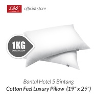 E&amp;Q 5 Star 1KG Hotel Pillow 19 inch x 29 inch / 48CM x 74CM / Pure Hollow Fibre Pillow / Cottonfeel / Standrad Size Pillow