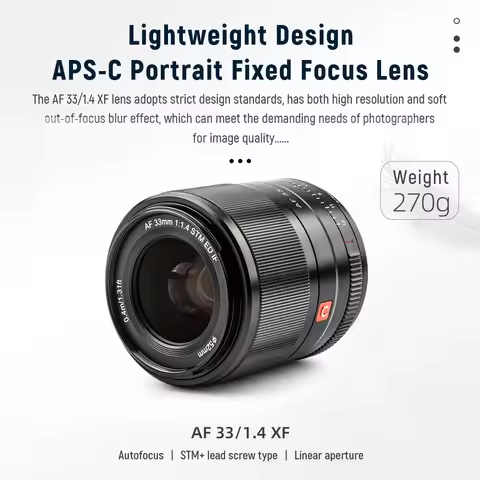Viltrox 33mm F1.4 Lens for Fuji X Sony E Nikon Z Canon M Lens Auto Focus Portrait Aperture Lens for 