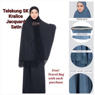 Telekung Kralice Jacquard Satin Silk With Travel Bag