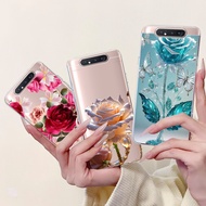 For Samsung Galaxy A80 Case Transparent Cover Fashion Flower Bowknot Soft Silicone Case For Samsung 