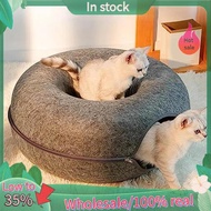 Cat Tunnel Bed Felt Cat-Tunnel Bed for Indoor Cats,Detachable Round Cat-Felt & Washable Interior Cat