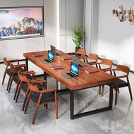 Long Office loft Large Solid Wood Table Chair Bar Table Negotiation Computer Table Simple Long Table