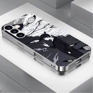 Chainsaw Man Luxury Plated Frame Glass Phone Case For Samsung Galaxy S22 S23 S24 S25 S26 Ultra A22 A