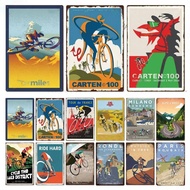 Vintage Bicycle Race Posters Decor Metal Tin Signs Plaque Retro Metal Poster Wall Decorative for Gar