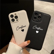 Luxury Leather Hard Personalised Customized Name Case For iPhone 16 15 14 13 12 11 Pro Max XR XS MAX