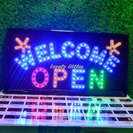 ป้ายไฟLED ป้ายไฟตัวอักษร ป้ายไฟวิ่ง ป้ายไฟหน้าร้าน " ป้ายไฟ WELCOME OPEN " แบบเสียบปลั๊กไฟ ป้ายไฟตกเ