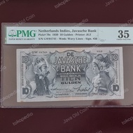 uang kuno 10 Gulden Wayang Nedherlands Indies / Indonesia PMG