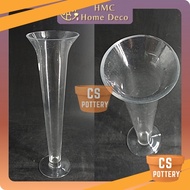 H 40CM GLASS VASE 8023 CONTAINER FLOWER DECORATION FOR GROWING AQUATIC PLANTS PASU BUNGA KACA