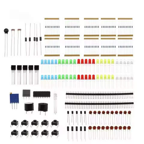 830 Tie Points Breadboard Electronics Component Kit for Arduino UNO Raspberry Pi ESP32 DIY Projects 