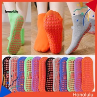 Hon* Non-slip Trampoline Socks Silicone Grip Floor Socks High Elasticity Anti-skid Trampoline Socks with Silicone Grip Bottom for Yoga Home Workout Sweat Absorbing Adult Floor
