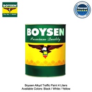 ◹ ⚾︎ Boysen Alkyd Traffic Paint 4 Liters - Available Colors: Black / White / Yellow