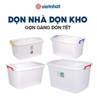 Viet Nhat Multi-Purpose Square Plastic Storage Bin with Wheels 30L/ 55L/ 75L/85L/90L/125L (Hanoi are