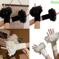 Blala Y2K Bridal Cuffs Sleeves for Wedding Party Black White Y2K Accessories