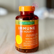 Exp08/24 Nature's Bounty Immune 24 Hour+ 1000mg Ester-C + Vitamin D & Zinc with Elderberry & Echinac