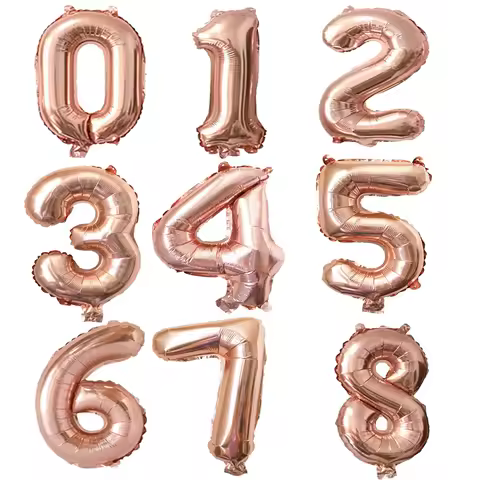 1pcs 32inch rose gold number 0-9 balloons birthday party decoration baby shower party supplies 30th 