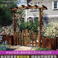 Garden Arch Solid Wood Arch Outdoor Flower Rack Outdoor Fence Rattan Climbing Rack Fence Gate Grape 