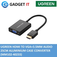 UGREEN HDMI TO VGA+3.5MM AUDIO 25CM ALUMINIUM CASE CONVERTER (MM102-40233)