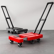 Telescopic Trolley Foldable Small Trolley Transport Flatbed Trolley Cargo Trolley Household Push Tru