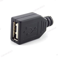 DIY Connector 10pcs 3 in 1 Type A Female USB 2.0 Socket Adapter 4 Pin Plug With Black Plastic Cover Solder Type  SG2L3