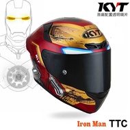 KYT TTC Iron Man Helmet Full Cover Marvel tt-course Glasses Groove Headphone Jack Buckle/23 Fans