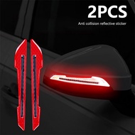 2Pcs Reflective Car Stickers 3D Rearview Mirror Collision Strip Car Side Reflective Stickers Car Rear View Mirror Stickers Decorations DIY Car Body Red Warning Sticker