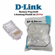 D-LINK Connector Modular UTP RJ45 CAT5E /Dlink RJ45 Cat 5E isi 20pcs