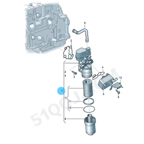 OEM Engine Oil Filter Housing 06F115397E,06F115397F,06F115397H,06F115397J For VW Eos,Golf V,Passat B