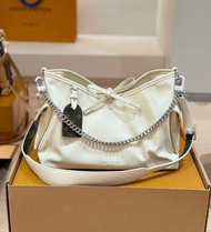 🎉LV louis vuitton  carryall  小羊皮鏈條tote購物袋手提單肩包 小號 女款 白色
