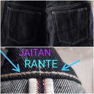 CELANA DENIM SELVEDGE JEANS  PANJANG  POLOS HITAM bleu black