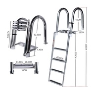 Boat Ladder 4 Step Concealed Folding Handrail Telescopic Hanging Ladder Stainless Steel Marine Hardw