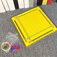 [qwolqn] Wood Geoboards Set Learning Equipment Xy Axis Montessori Toy DIY Puzzle Children