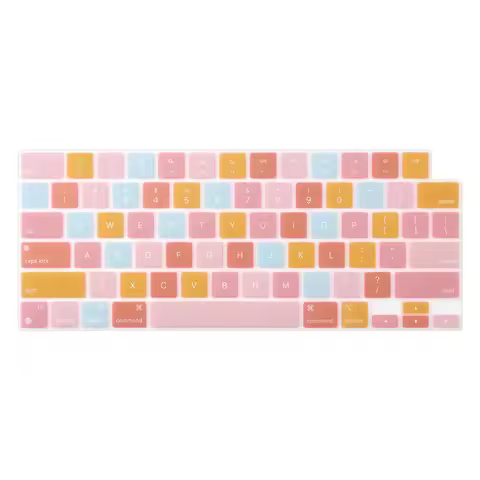 HRH Colorful English Keyboard Cover US for MacBook Pro14"16" 2025-2021 M4M3M2M1 Pro Max Chip for Air