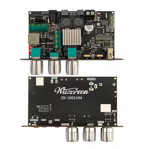 ZK-1001UM 100W Mono Bluetooth Amplifier Board with TPA3116D2 Chip TWS Pairing & Karaoke Function DC 