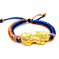 Gelang keberuntungan tali cina merah naga pixiu imitasi emas hongkong premium