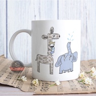 Elephant and giraffe cup Mug