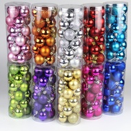 [48H Shipping] 4/6/8cm Christmas ball Christmas Decorations Hotel Mall Ceiling Hanging Balls Plastic