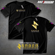 KAOS SABER INDUSTRIES - Kaos Atasan Pria Wanita Motif Saber Industries v3 Lighting Katun Combed Adem