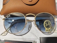 Kacamata Original Rayban RB3447 Round Metal Blue Gradasi Lensa kaca full set
